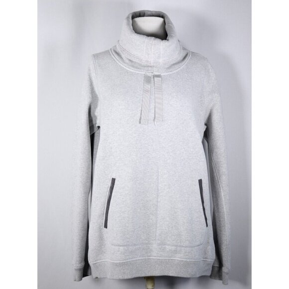Lululemon Womens Medium Heather Gray Turtleneck Pullover Sweatshirt Long Sleeve - Picture 7 of 9